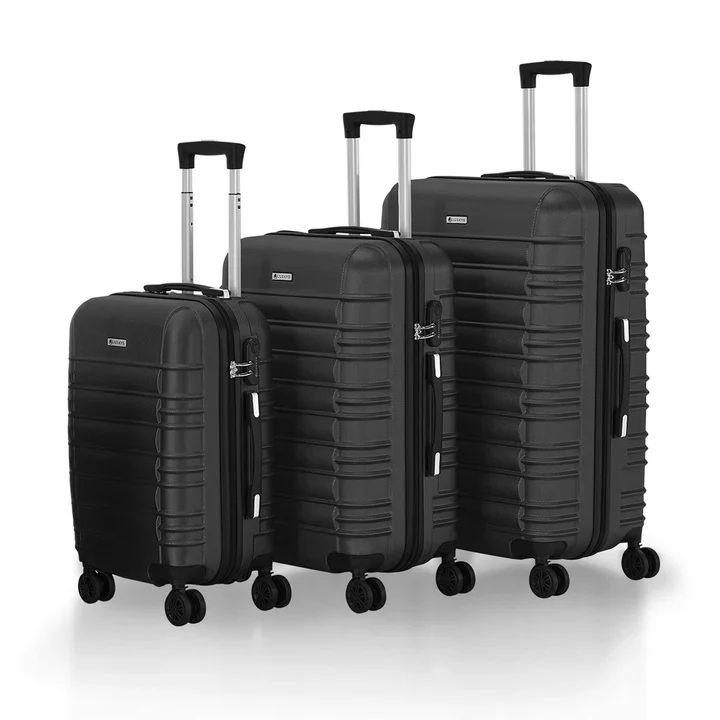 Harde Kofferset Rome – 3-Delig – ABS – Zwart