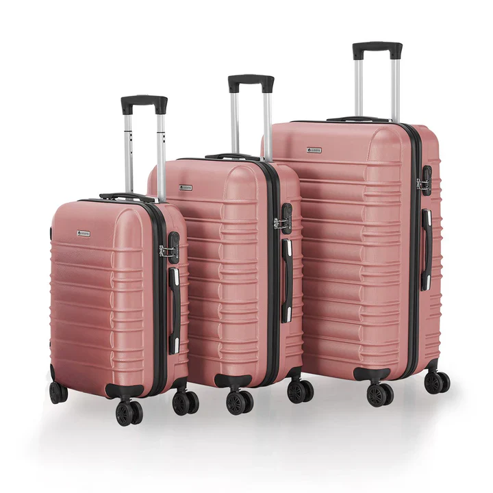 Harde Kofferset Rome – 3-Delig – ABS – Roze