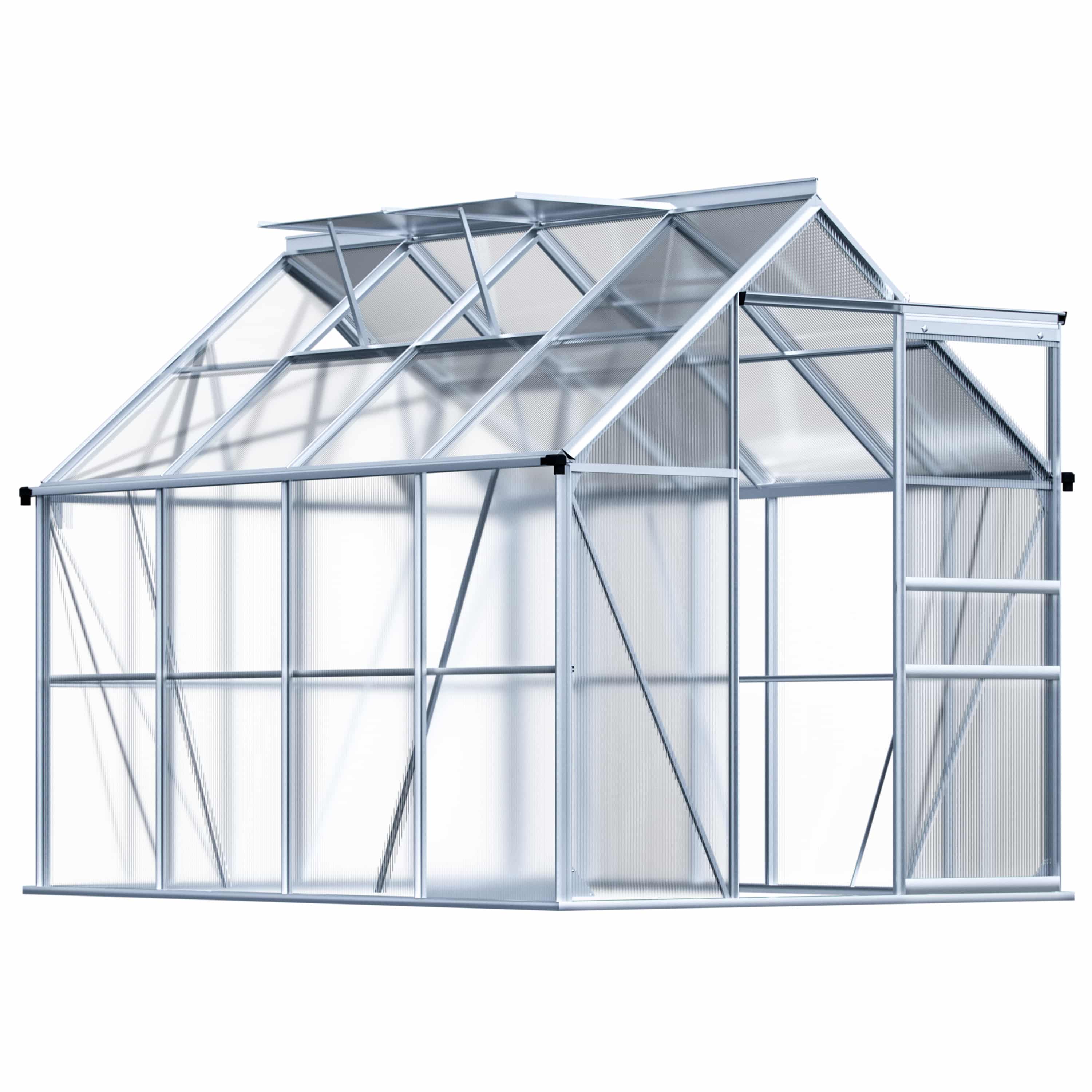 Tuinkas / Kweekkas / Kas – Aluminium – 250x190x195cm – 2 Dakramen