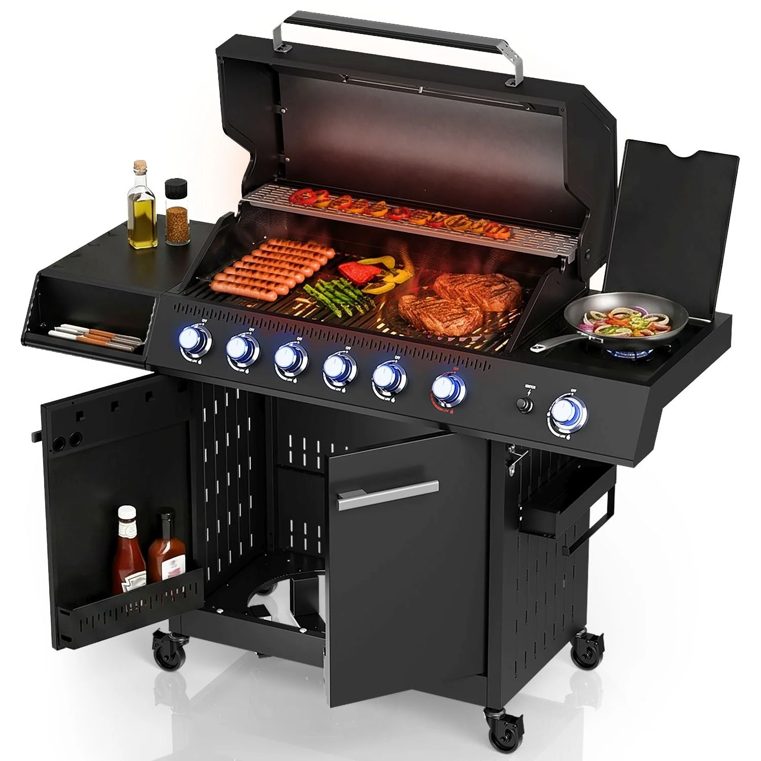BBQ gasgrill Tennessee met 6 branders en zijbrander