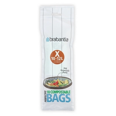 Brabantia Type X PerfectFit Composteerbare Afvalzak 10-12 Liter - 10 zakken