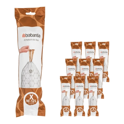 Brabantia Type X PerfectFit Jaarverpakking Afvalzak 10-12 Liter - 200 Stuks
