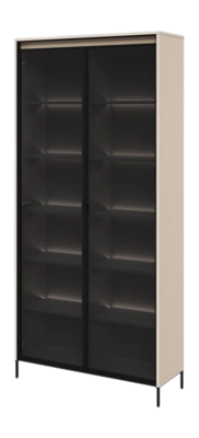 by fonQ Brive Vitrinekast met Verlichting H196 x B92 cm - Zand