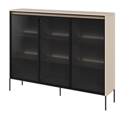 by fonQ Brive Vitrinekast met Verlichting H 118 x B 151 cm - Zand
