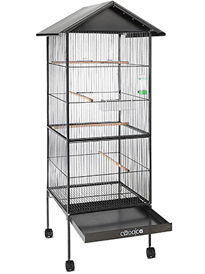 Vogelkooi XXL met standaard en wielen