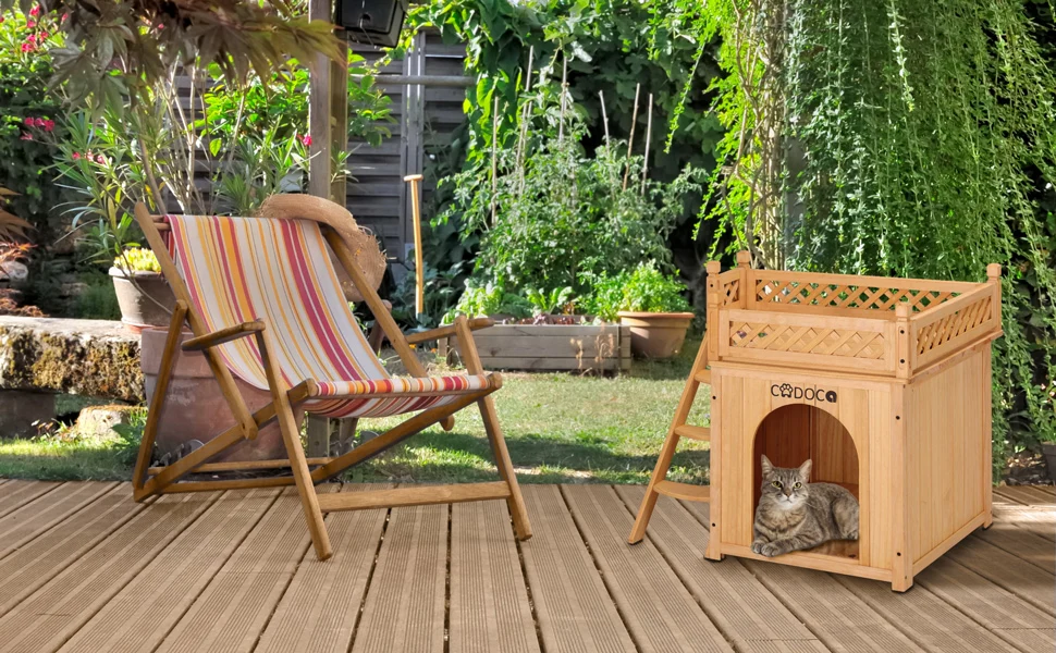 Kattenhuis van hout FSC-gecertificeerd
