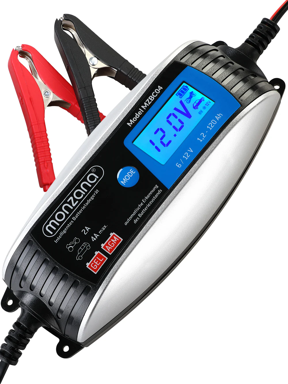 Acculader 6V en 12V voor auto en motor