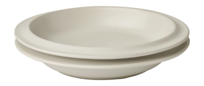 Bolia Edge Diep Bord Ecru 21 cm Set van 2