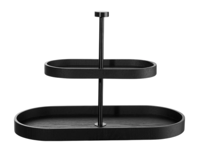 ASA Selection Wood Black Etagère 2-laags Ovaal 25 cm