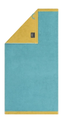 Cawö Lifestyle Splash Handdoek Turquoise/Apricot Reversible Set van 3