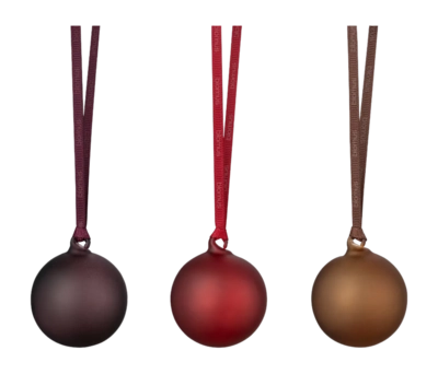 Blomus Juhla Kerstballen Port Midnight Plum Rustic Brown (Set van 6)