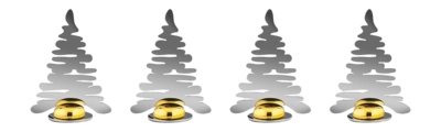 Alessi Barkplace Tree Kerstdecoratie Stainless Steel Set van 4