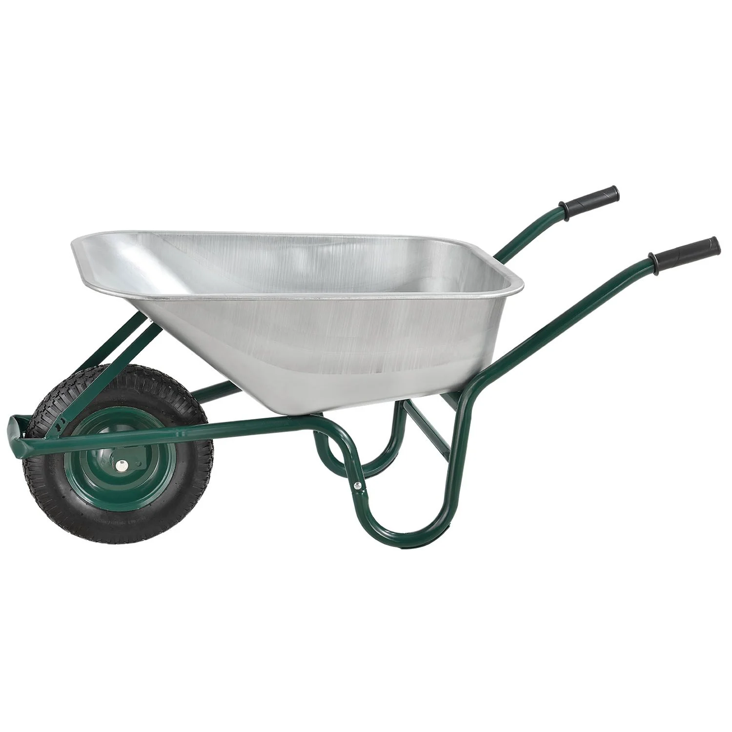 Kruiwagen 100 Liter – Luchtbanden – Zilver – Max. 210 KG