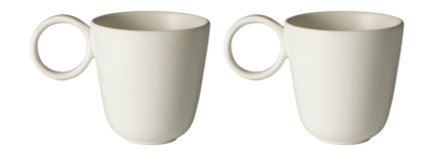 Bolia Edge Mok Ecru W. Handle 280 ml (Set van 2)
