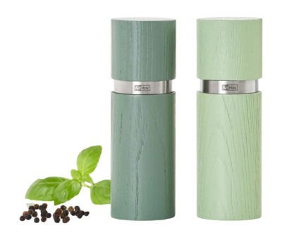 AdHoc Textura Peper- en zoutmolen Dark Green & Light Green 15 cm