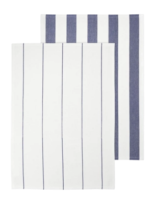 Blomus Taulo Theedoek White / Mazarine Blue Stripes 50 x 70 cm (Set van 2)