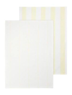 Blomus Taulo Theedoek White / Transparent Yellow Stripes 50 x 70 cm Set van 2