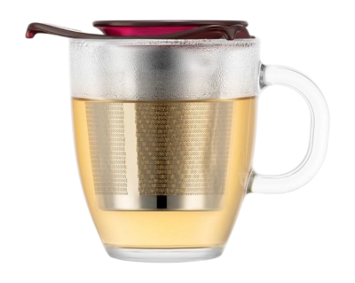 Bodum Yoyo Theeglas Aubergine Met Filter 350 ml