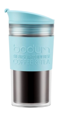 Bodum Travel Mug Thermosbeker Blauw Dubbelwandig Met Siliconen Rand 350 ml