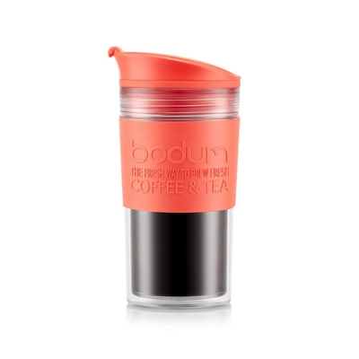 Bodum Travel Mug Thermosbeker Oranje Dubbelwandig Met Siliconen Rand 350 ml